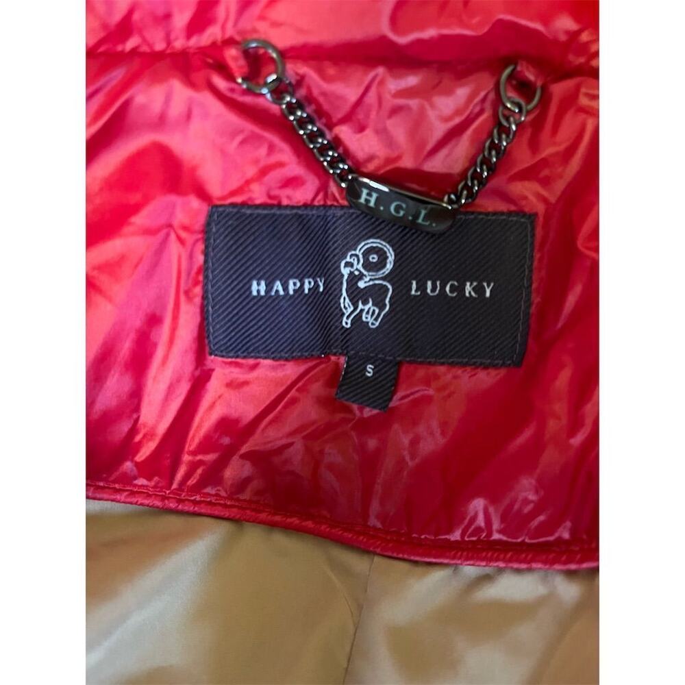 Happy Goat Lucky Women's Red Down Puffer Jacket Size S Winter Casual - Picture 7 of 16